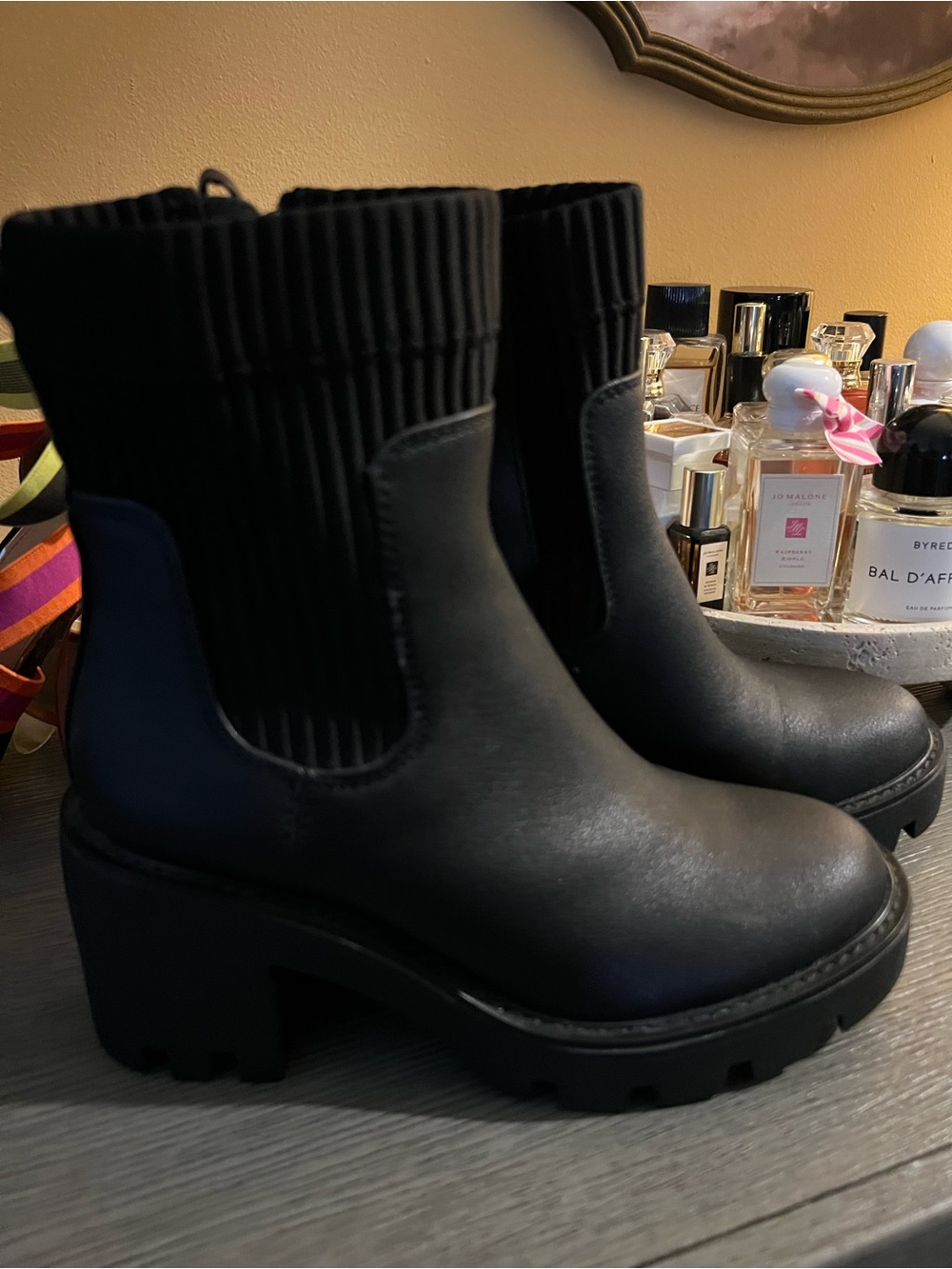 Bar III Black Chunky Chelsea Ankle Boots